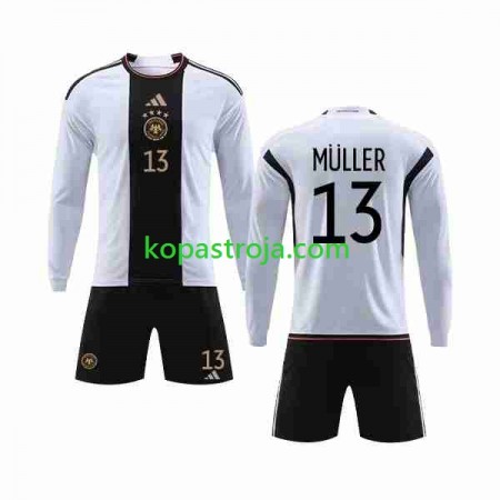 Billiga Fotbollströjor Tyskland MULLER 13 Barn Hemma tröja WM 2022 Långärmad